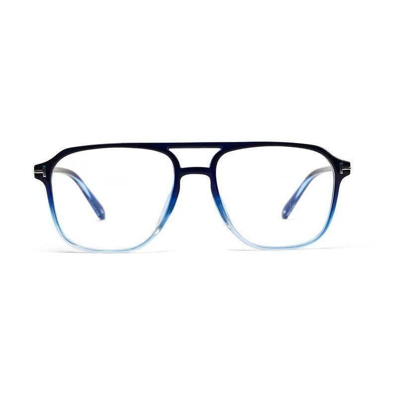 Aegira Gradient Blue Small Full Rim Square Computer Glasses for Men & Women — Hashtag Eyewears