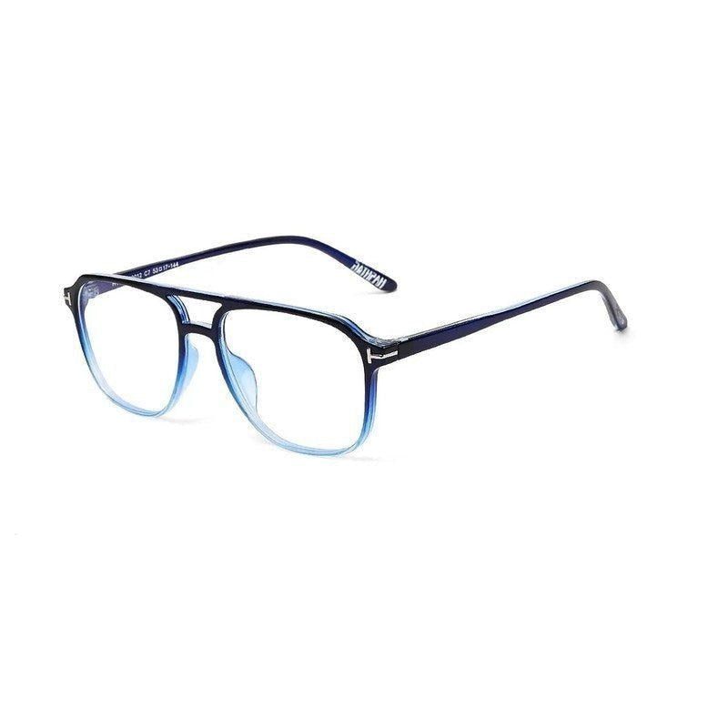 Aegira Gradient Blue Small Full Rim Square Computer Glasses for Men & Women — Hashtag Eyewears