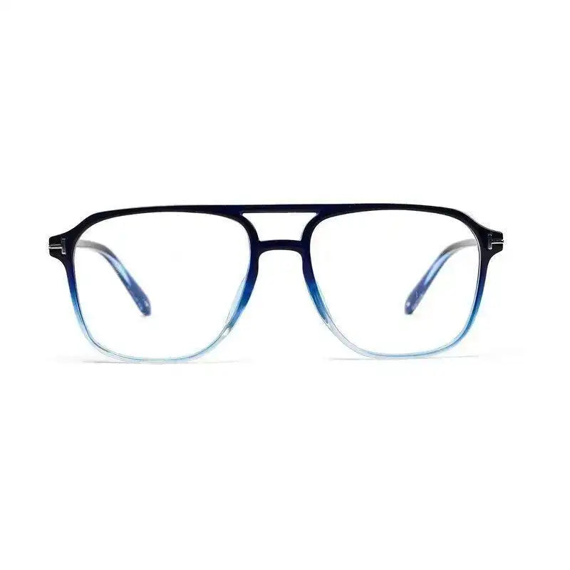 Aegira | Gradient Blue Small Full Rim Square Computer Glasses for Men & Women [Blue Block]