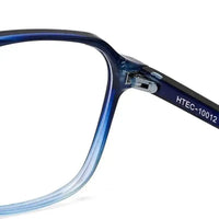 Aegira | Gradient Blue Small Full Rim Square Computer Glasses for Men & Women [Blue Block]