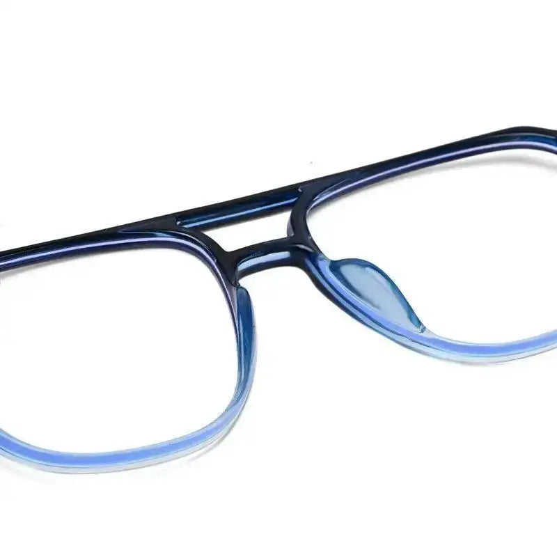 Aegira | Gradient Blue Small Full Rim Square Computer Glasses for Men & Women [Blue Block]