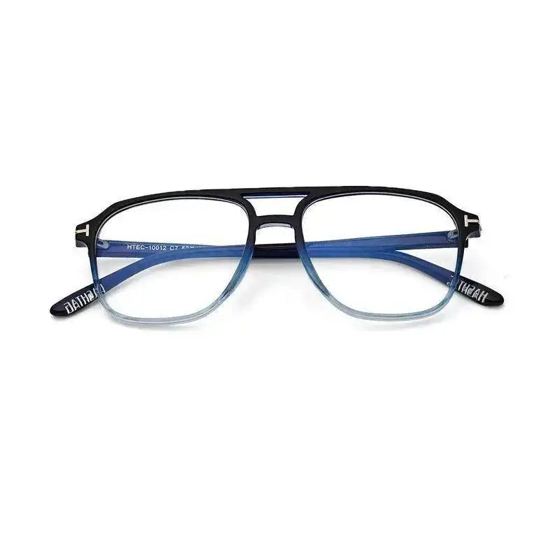 Aegira | Gradient Blue Small Full Rim Square Computer Glasses for Men & Women [Blue Block]
