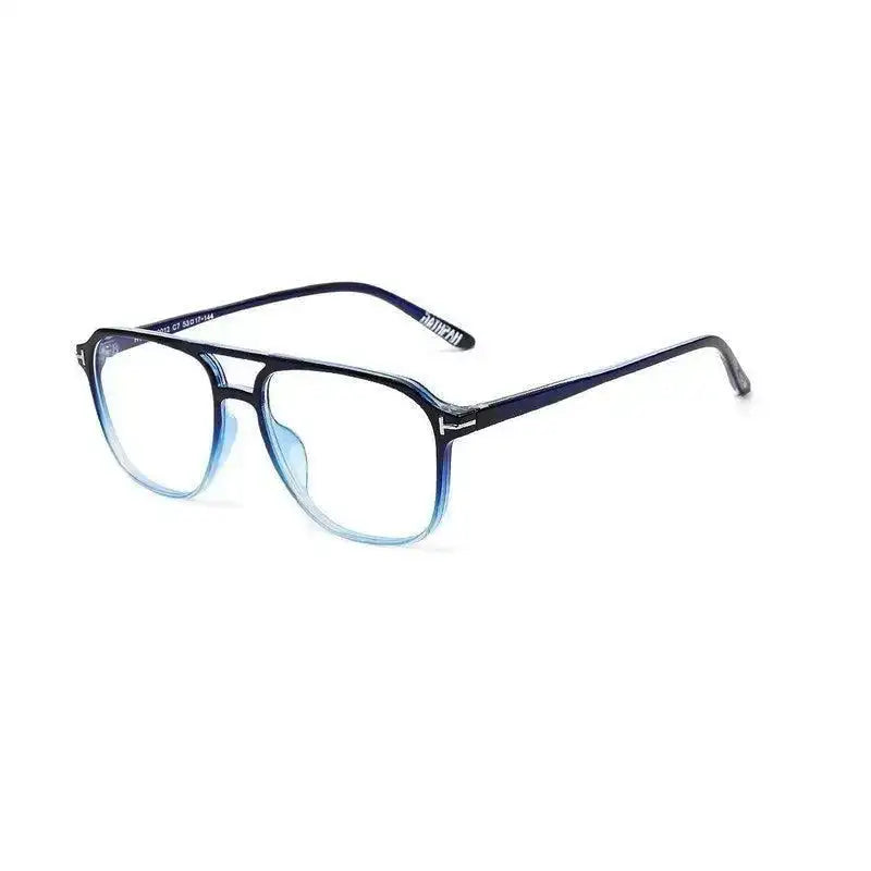 Aegira | Gradient Blue Small Full Rim Square Computer Glasses for Men & Women [Blue Block]