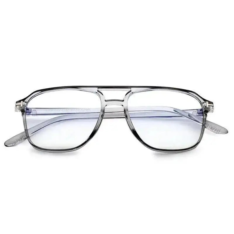 Aegira | Grey Small Full Rim Square Computer Glasses for Men & Women [Blue Block]