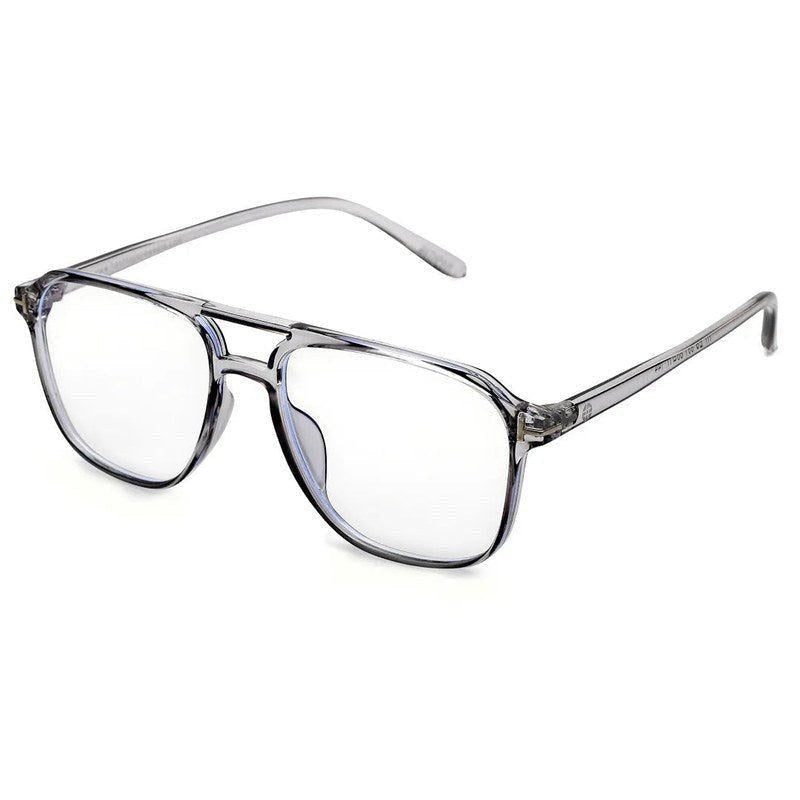 Aegira Grey Small Full Rim Square Computer Glasses for Men & Women — Hashtag Eyewears