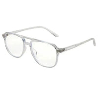 Aegira | Transparent Small Full Rim Square Computer Glasses for Men & Women [Blue Block]