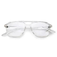 Aegira | Transparent Small Full Rim Square Computer Glasses for Men & Women [Blue Block]