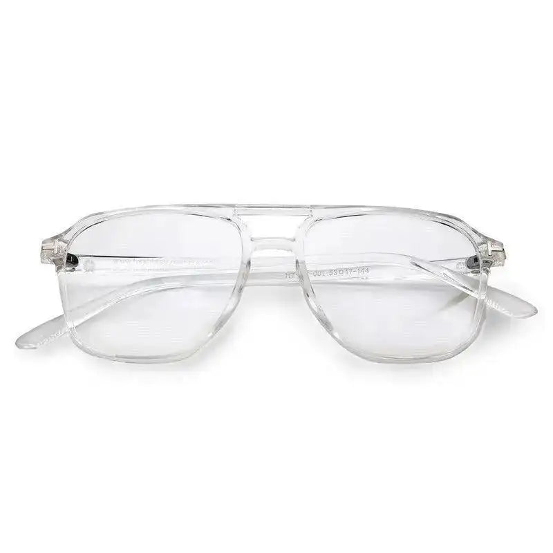 Aegira | Transparent Small Full Rim Square Computer Glasses for Men & Women [Blue Block]