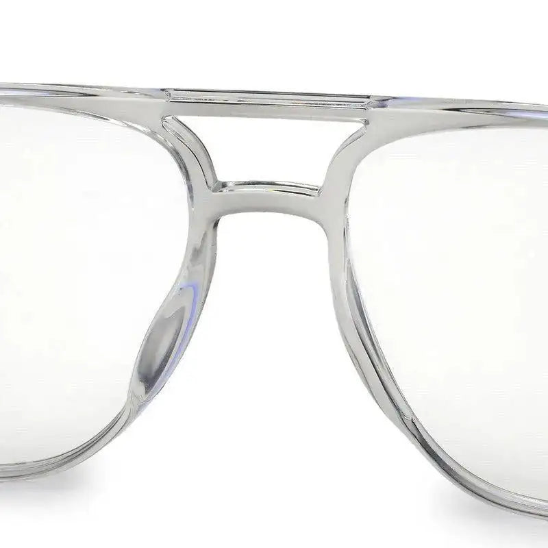 Aegira | Transparent Small Full Rim Square Computer Glasses for Men & Women [Blue Block]