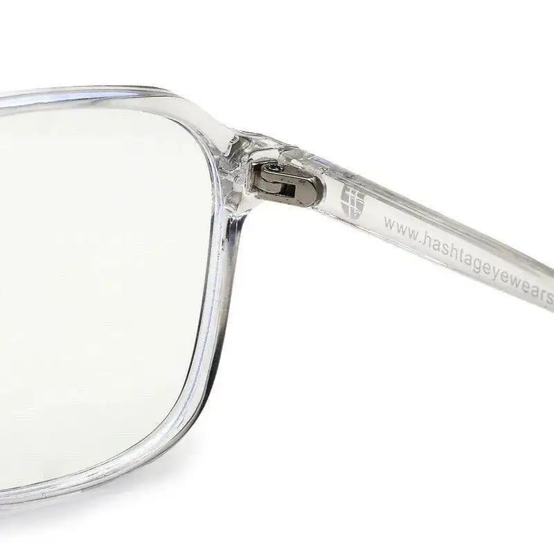 Aegira | Transparent Small Full Rim Square Computer Glasses for Men & Women [Blue Block]