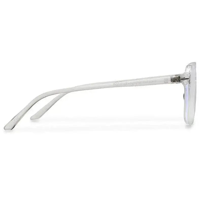 Aegira | Transparent Small Full Rim Square Computer Glasses for Men & Women [Blue Block]