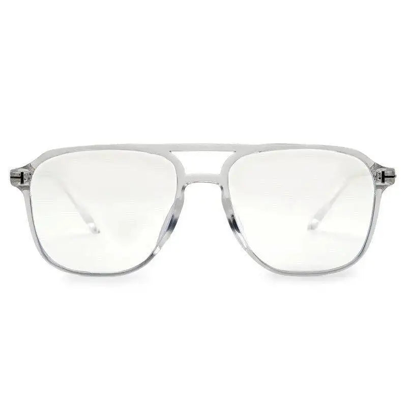 Aegira | Transparent Small Full Rim Square Computer Glasses for Men & Women [Blue Block]