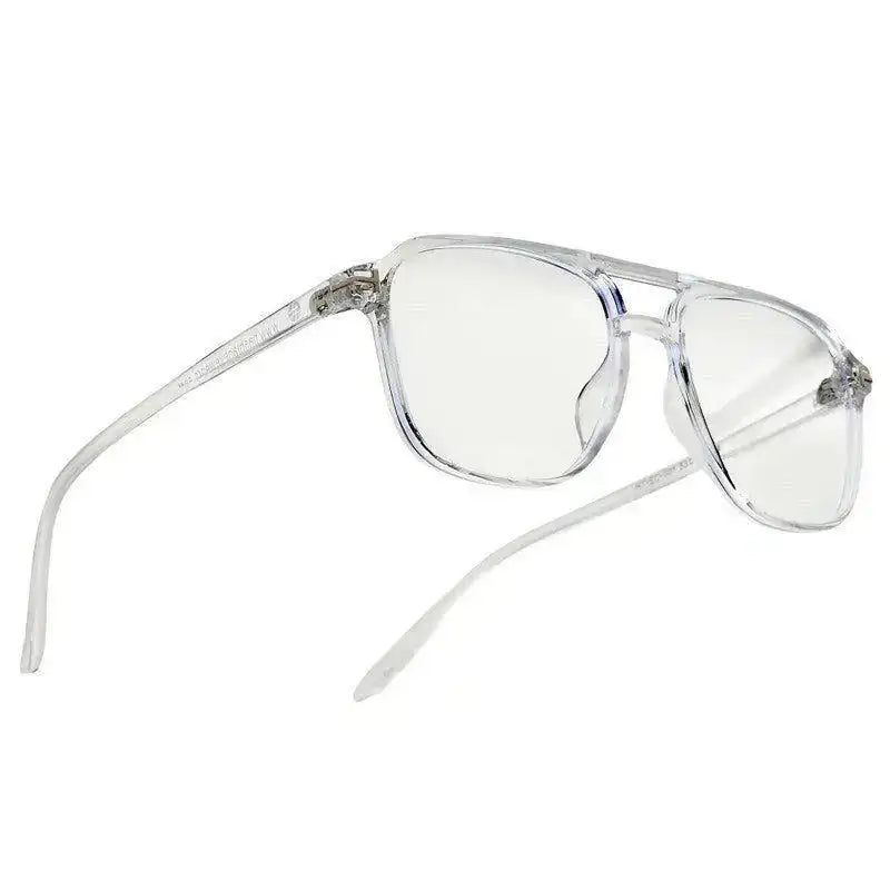 Aegira | Transparent Small Full Rim Square Computer Glasses for Men & Women [Blue Block]