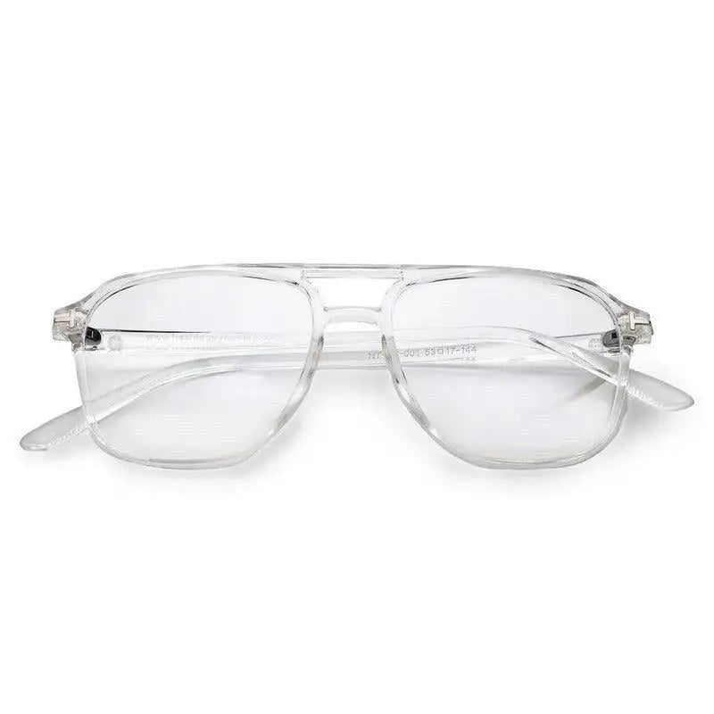 Aegira | Transparent Small Full Rim Square Computer Glasses for Men & Women [Blue Block]