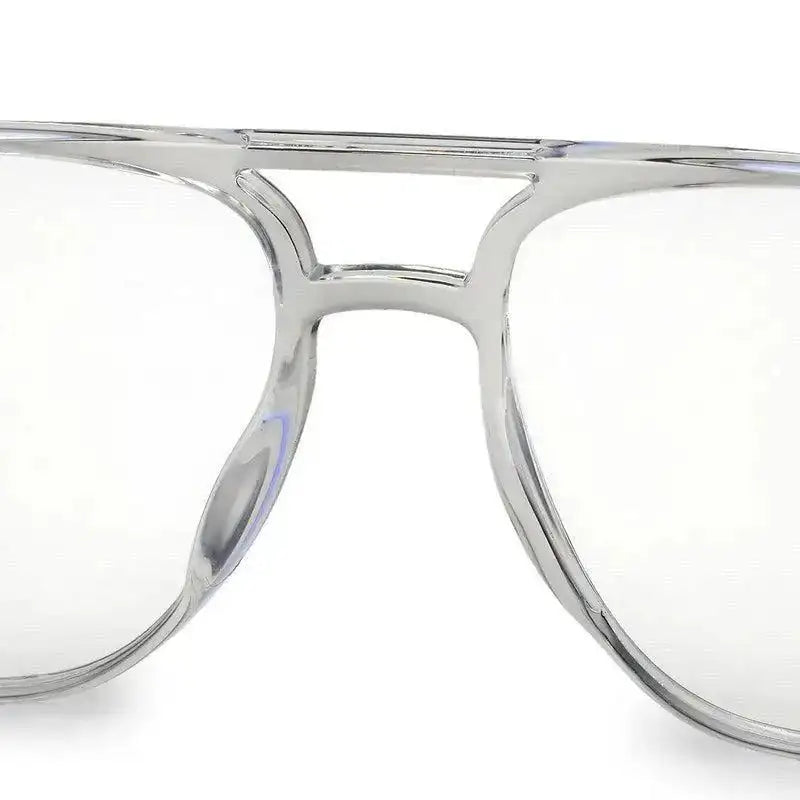 Aegira | Transparent Small Full Rim Square Computer Glasses for Men & Women [Blue Block]