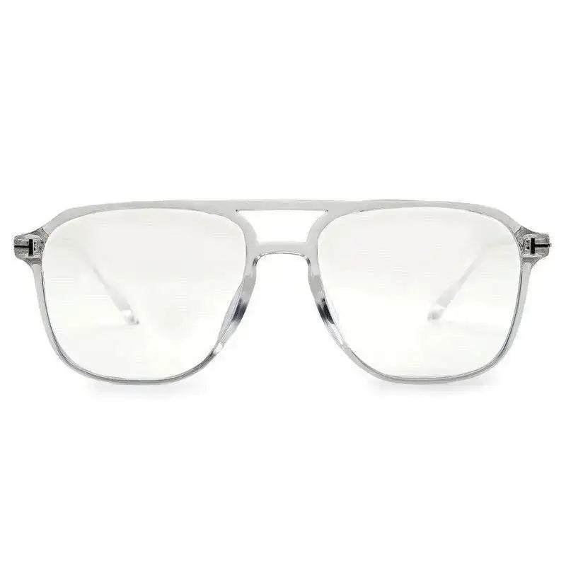 Aegira | Transparent Small Full Rim Square Computer Glasses for Men & Women [Blue Block]