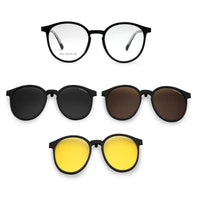 Aerion Black Small Full Rim Round Clip-on for Men — Hashtag Eyewears