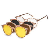 Aerion Pink Texture Small Full Rim Round Clip-on for Men — Hashtag Eyewears