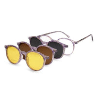 Aerion Purple Texture Small Full Rim Round Clip-on for Men — Hashtag Eyewears