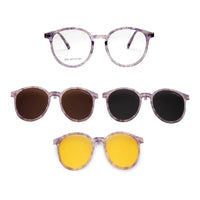 Aerion Purple Texture Small Full Rim Round Clip-on for Men — Hashtag Eyewears