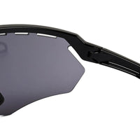 Aero Black Extra-Large Full Rim Shield Sports Sunglasses for Men & Women — Hashtag Eyewears