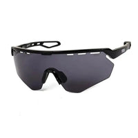 Aero | Black Extra-Large Half Rim Shield Sports Sunglasses for Men & Women [UV-protected]