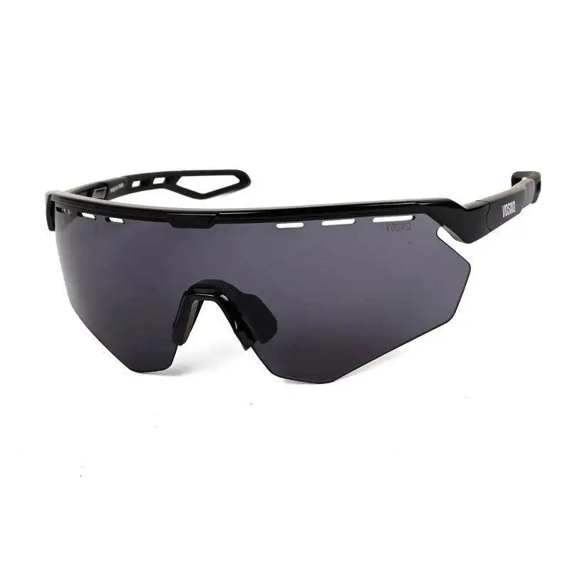 Aero | Black Extra-Large Half Rim Shield Sports Sunglasses for Men & Women [UV-protected]