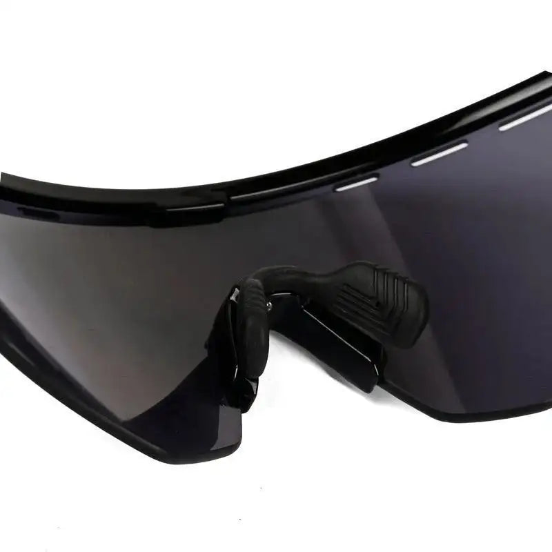Aero | Black Extra-Large Half Rim Shield Sports Sunglasses for Men & Women [UV-protected]