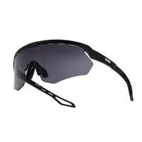 Aero | Black Extra-Large Half Rim Shield Sports Sunglasses for Men & Women [UV-protected]