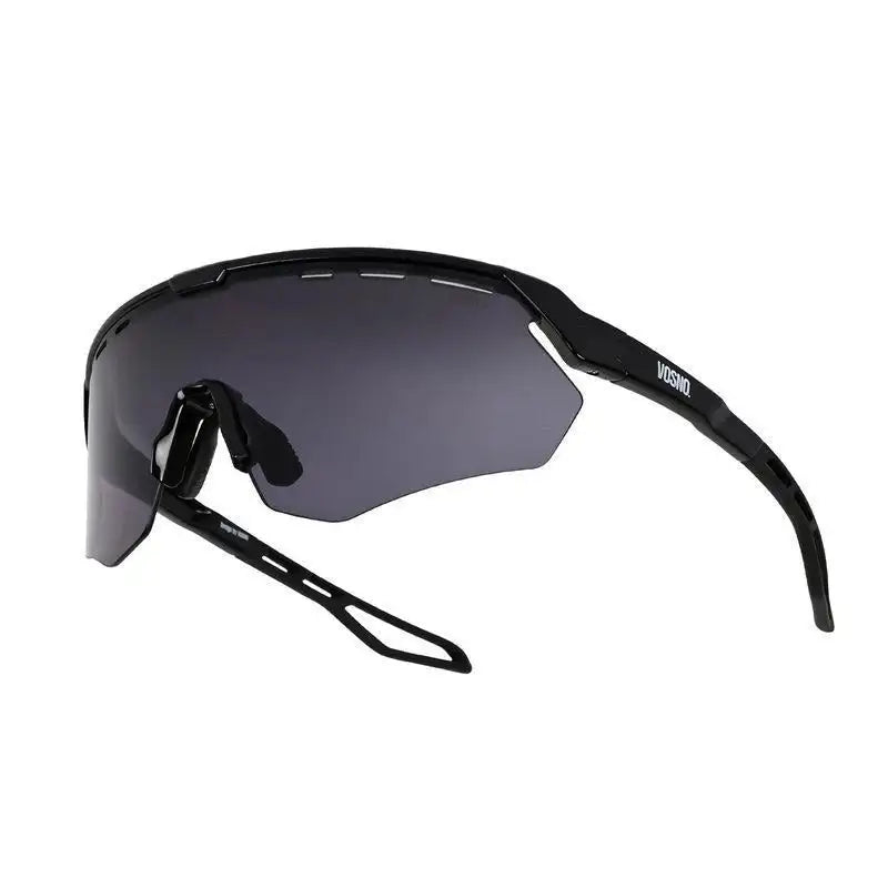 Aero | Black Extra-Large Half Rim Shield Sports Sunglasses for Men & Women [UV-protected]