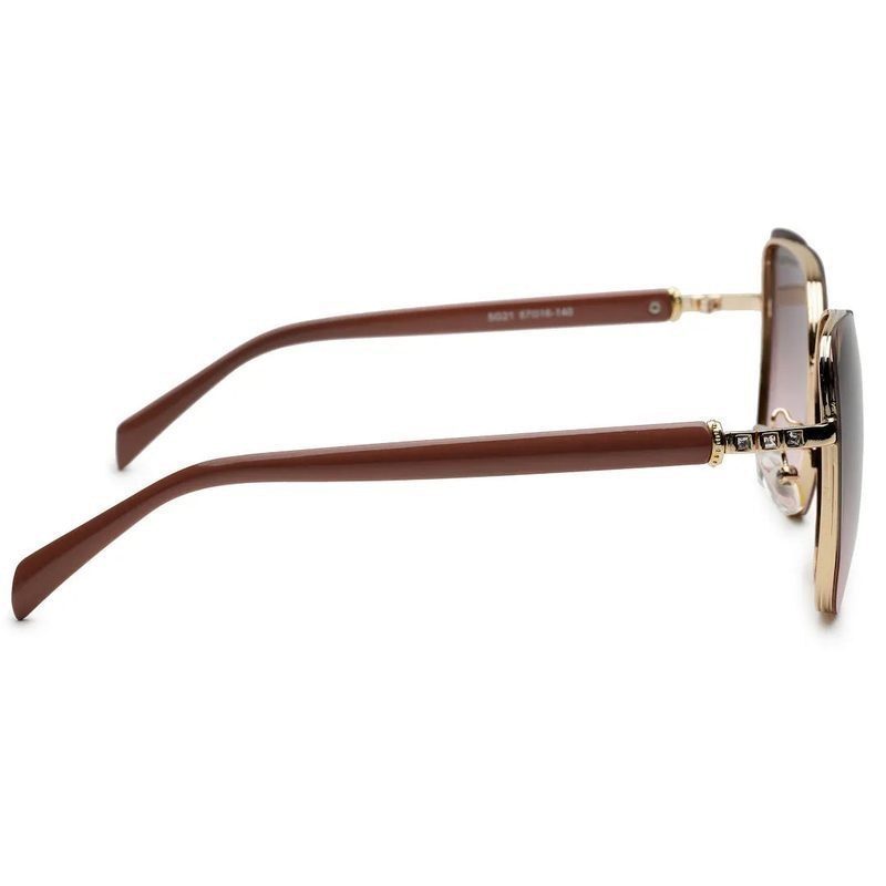 Aethera Brown Oversized Full Rim Rectangle Sunglasses for Women — Hashtag Eyewears