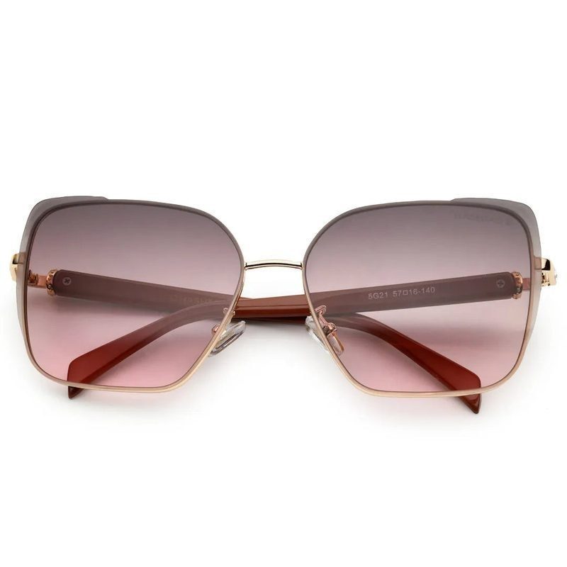 Aethera Brown Oversized Full Rim Rectangle Sunglasses for Women — Hashtag Eyewears