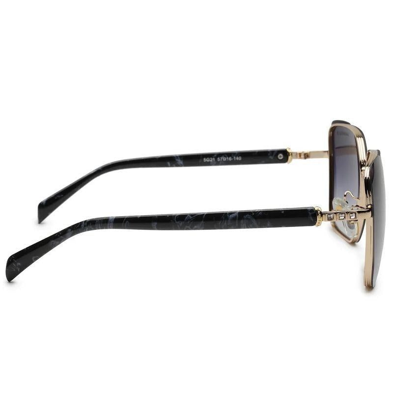 Aethera Gradient Black Oversized Full Rim Rectangle Sunglasses for Women — Hashtag Eyewears