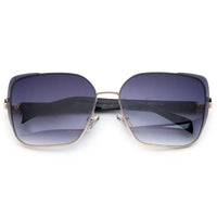 Aethera Gradient Black Oversized Full Rim Rectangle Sunglasses for Women — Hashtag Eyewears