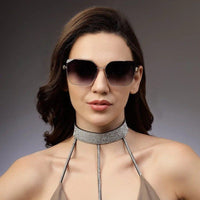 Aethera Gradient Black Oversized Full Rim Rectangle Sunglasses for Women — Hashtag Eyewears