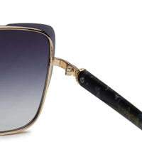 Aethera Gradient Black Oversized Full Rim Rectangle Sunglasses for Women — Hashtag Eyewears