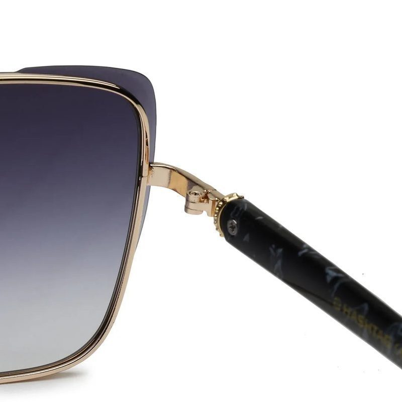 Aethera Gradient Black Oversized Full Rim Rectangle Sunglasses for Women — Hashtag Eyewears