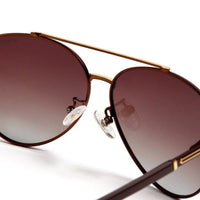 Ambience Gradient Brown Large Full Rim Aviator Sunglasses for Men & Women — Hashtag Eyewears