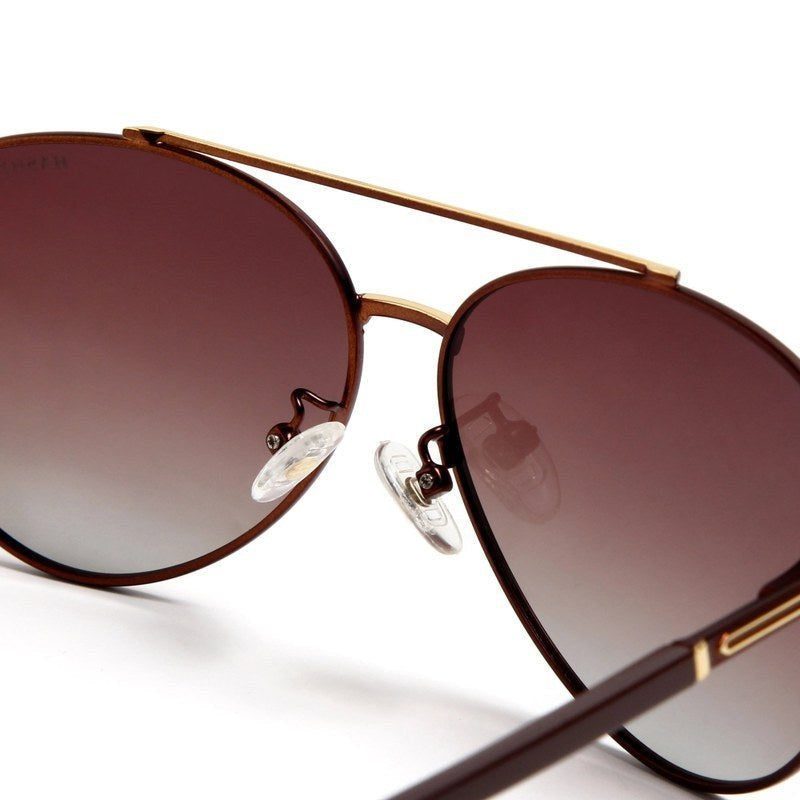Ambience Gradient Brown Large Full Rim Aviator Sunglasses for Men & Women — Hashtag Eyewears
