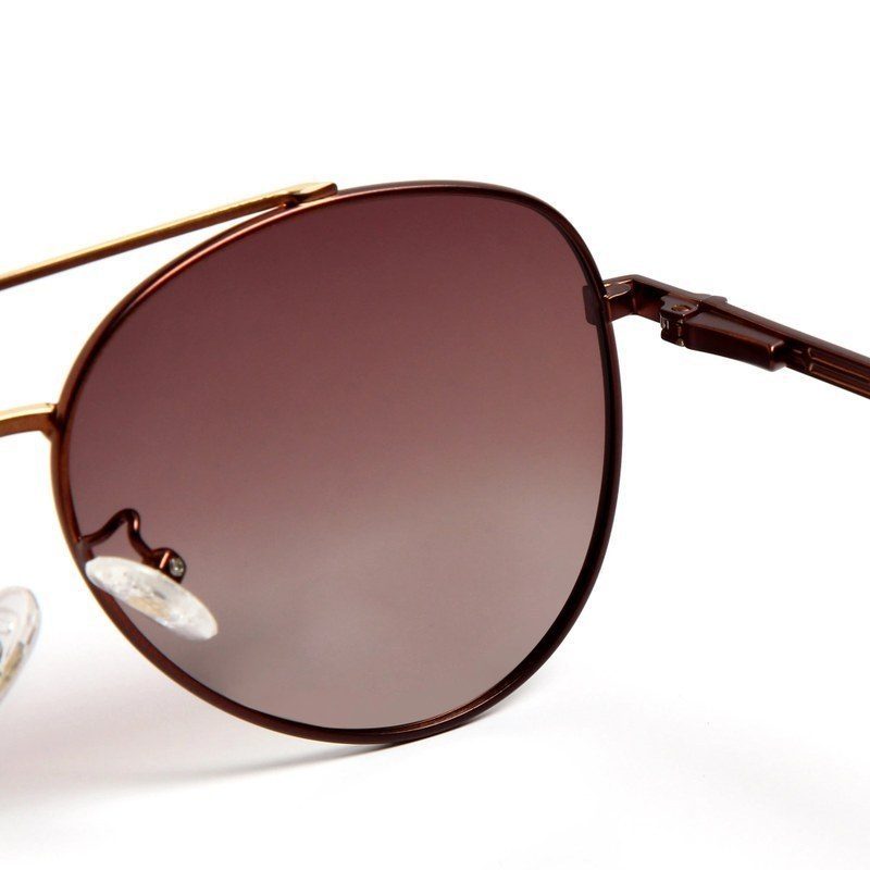 Ambience | Gradient Brown Large Full Rim Aviator Sunglasses for Men & Women [Polarized]