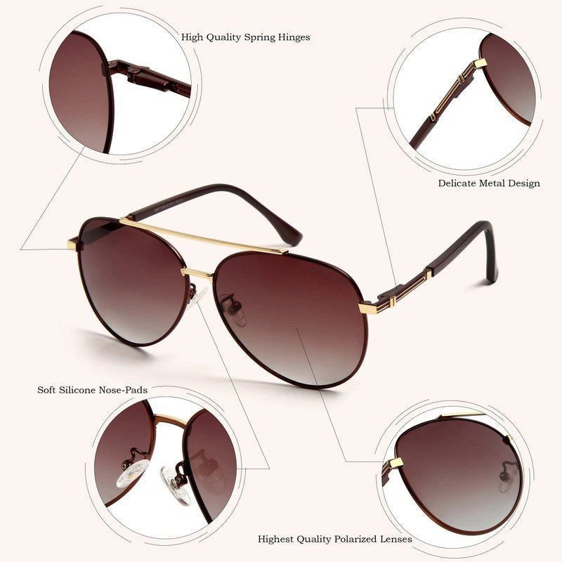 Ambience Grey Medium Full Rim Aviator Sunglasses for Men & Women — Hashtag Eyewears
