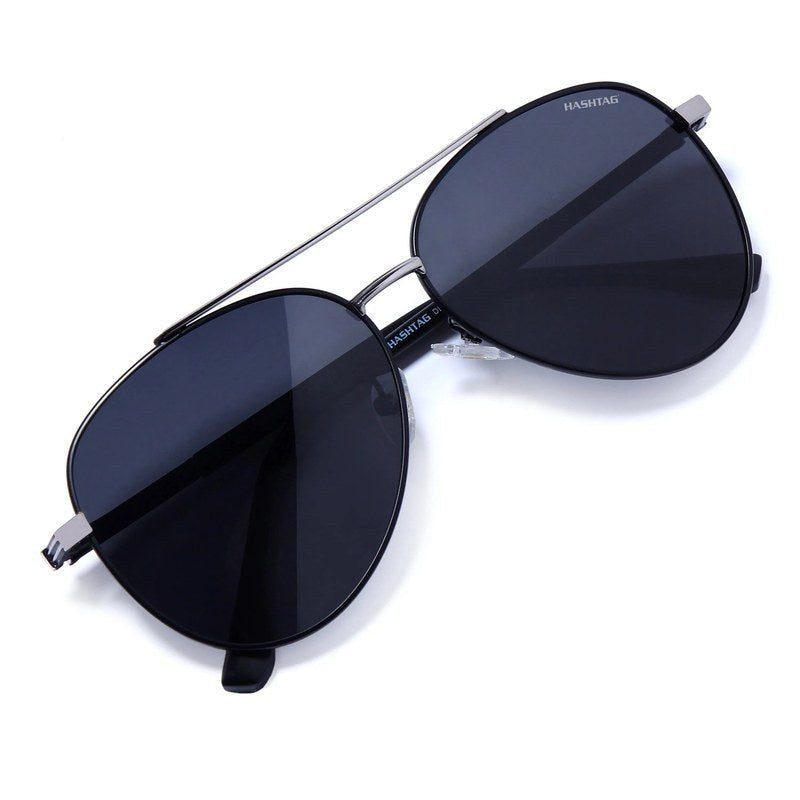 Ambience Grey Medium Full Rim Aviator Sunglasses for Men & Women — Hashtag Eyewears