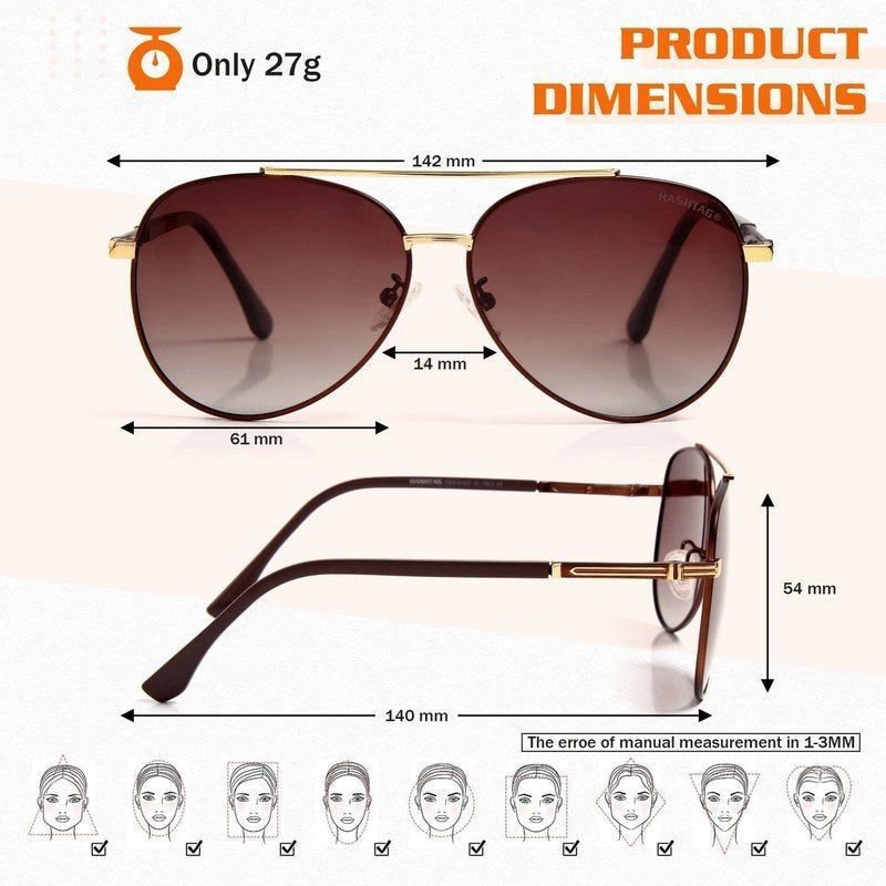 Ambience Grey Medium Full Rim Aviator Sunglasses for Men & Women — Hashtag Eyewears