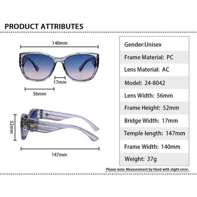 Analog Transparent Blue Texture and Gold Medium Full Rim Oval Sunglasses for Men & Women — Hashtag Eyewears