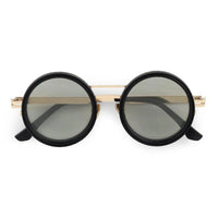 APERTURE Golden & Black Large Full Rim Round Sunglasses for Men & Women — Hashtag Eyewears