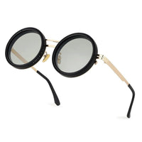 APERTURE Golden & Black Large Full Rim Round Sunglasses for Men & Women — Hashtag Eyewears