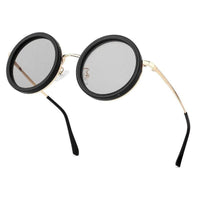 APERTURE SB Golden & Black Large Full Rim Round Sunglasses for Men & Women — Hashtag Eyewears