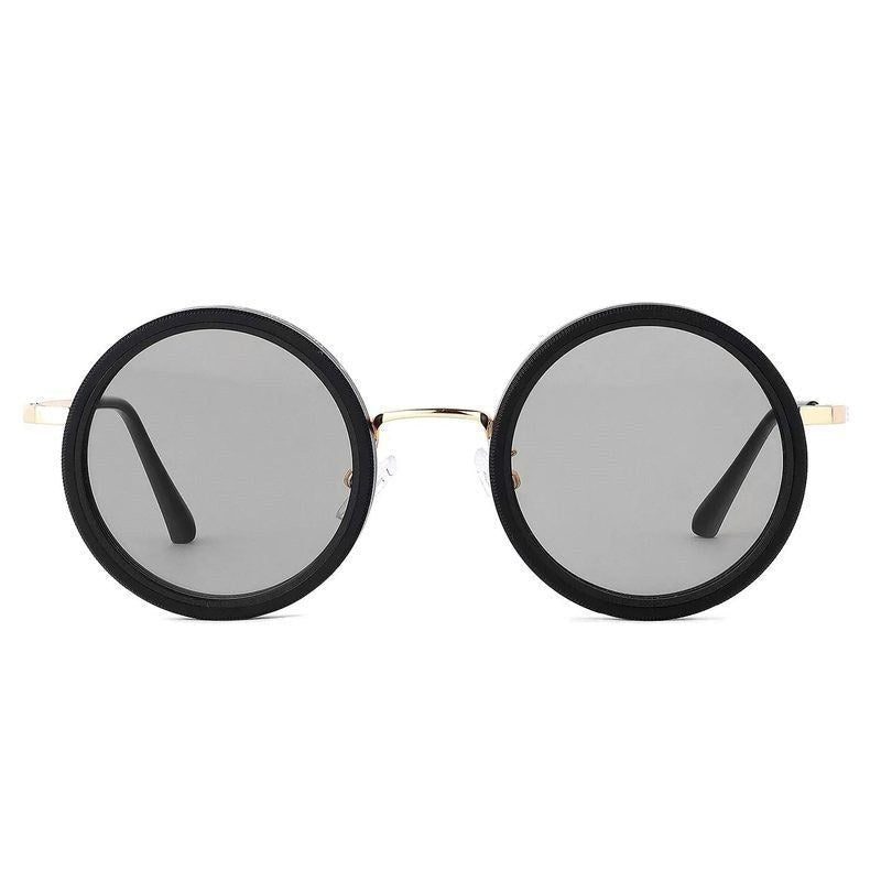 APERTURE SB Golden & Black Large Full Rim Round Sunglasses for Men & Women — Hashtag Eyewears