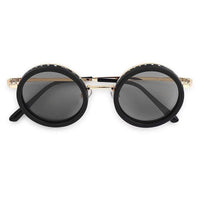 APERTURE SB Golden & Black Large Full Rim Round Sunglasses for Men & Women — Hashtag Eyewears