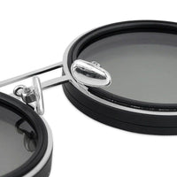 APERTURE Silver & Black Large Full Rim Round Sunglasses for Men & Women — Hashtag Eyewears